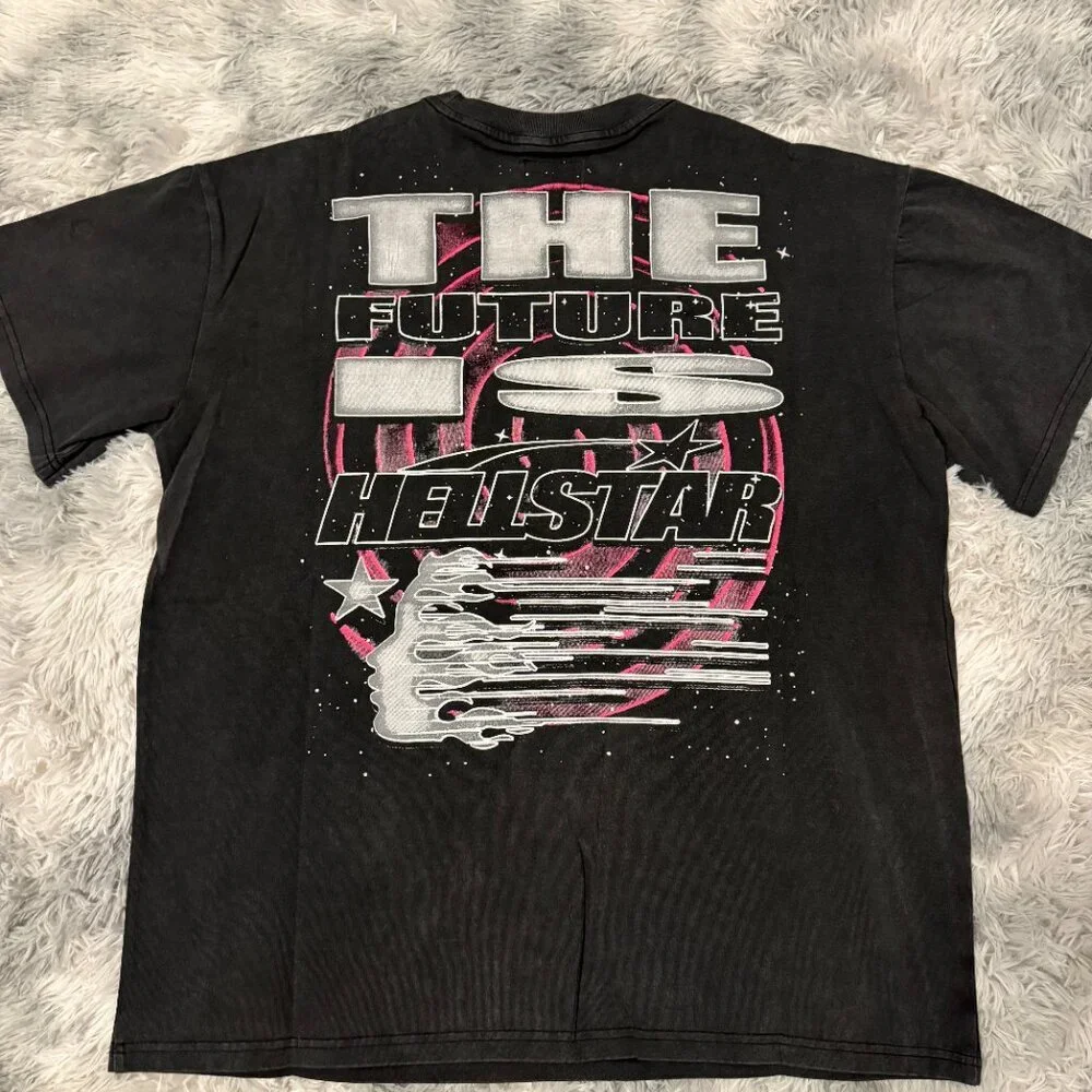 Hellstar The Future Is Hellstar Blue Face T-Shirt Mens Size Medium Large or XL - Picture 3 of 3